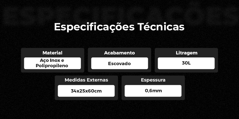 Bote de basura de pedal 30L en acero inoxidable cepillado