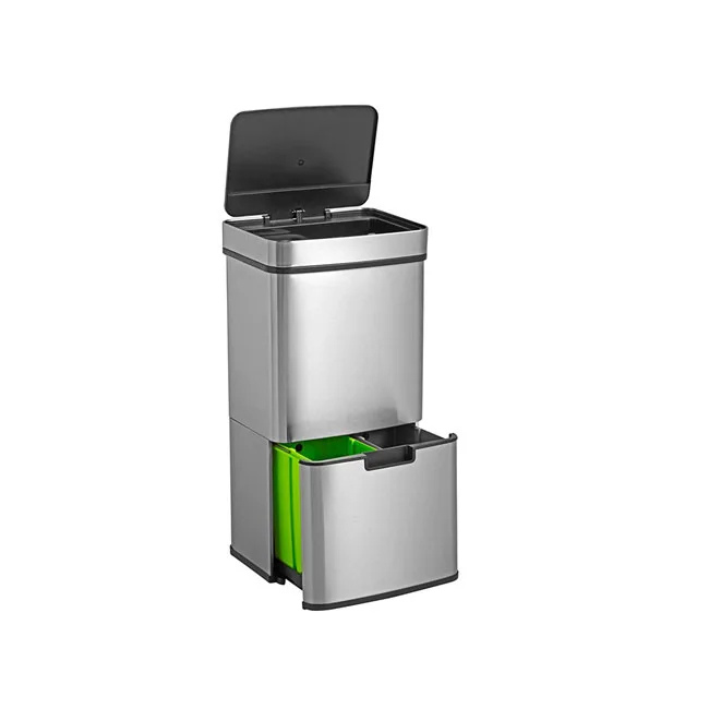 Bote de basura inteligente de acero inoxidable 60L con sensor de movimiento