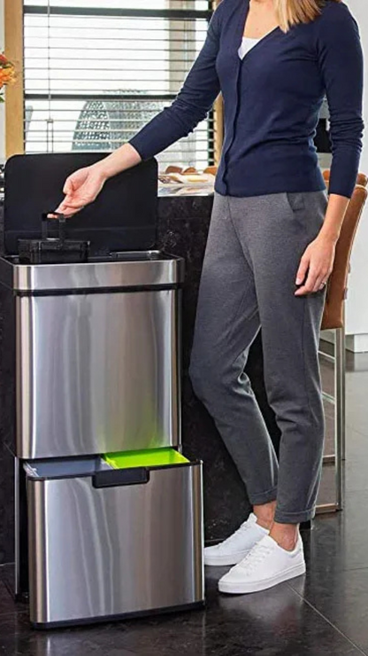 Bote de basura inteligente de acero inoxidable 60L con sensor de movimiento