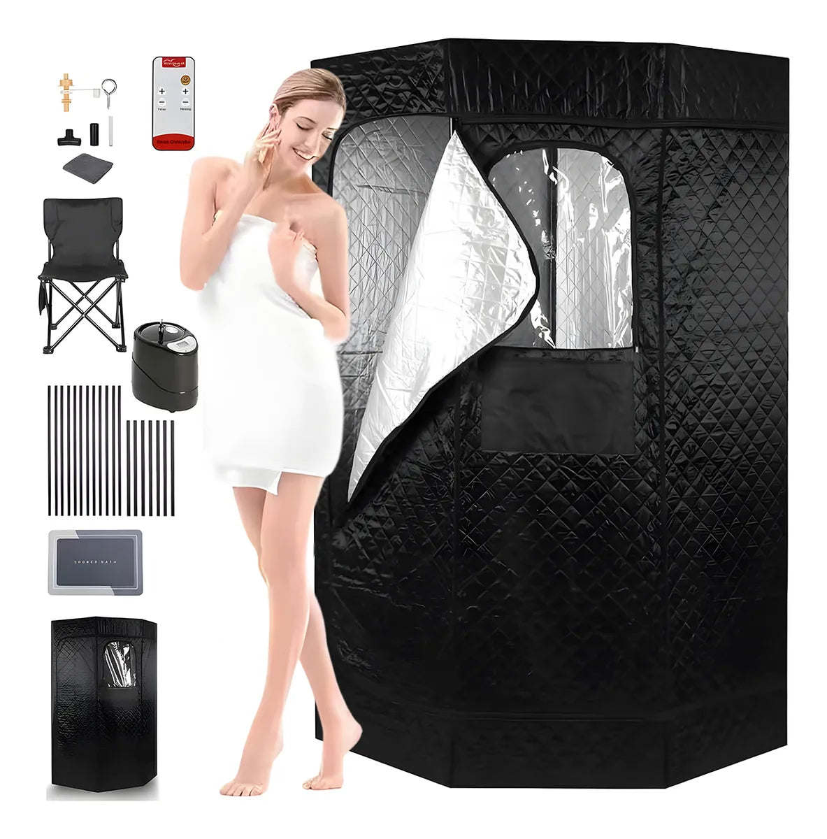 Baño Vapor Spa Sauna Portatil 9niveles Temporizador 1200w 3l
