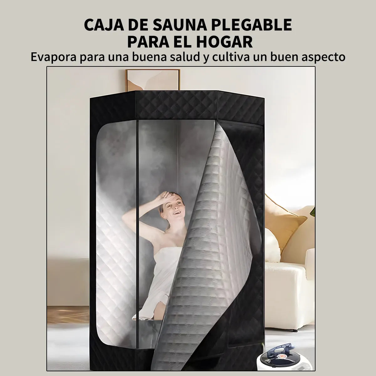Baño Vapor Spa Sauna Portatil 9niveles Temporizador 1200w 3l