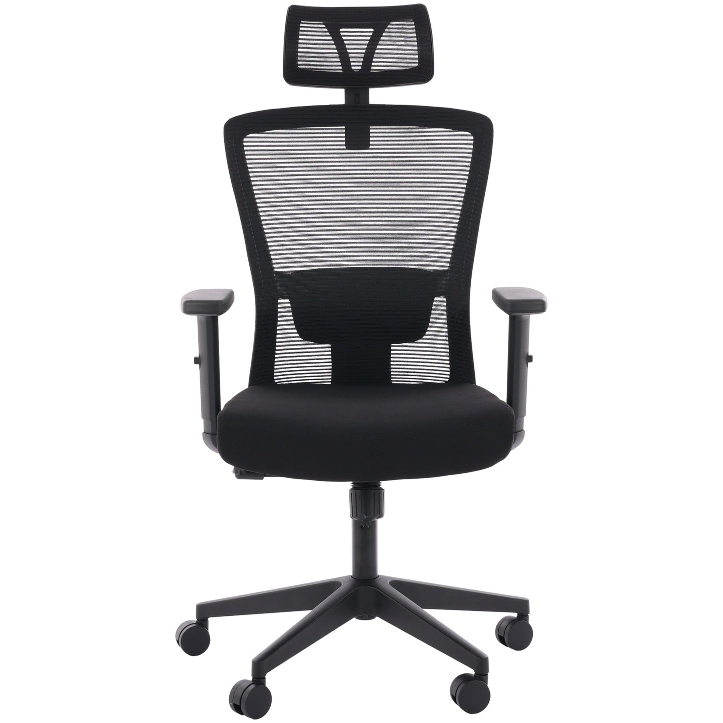 Silla ergonómica de oficina Plus con malla negra