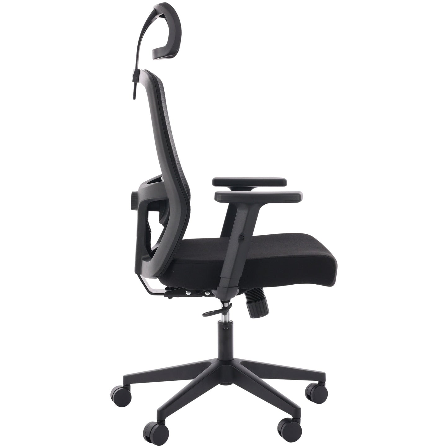 Silla ergonómica de oficina Plus con malla negra