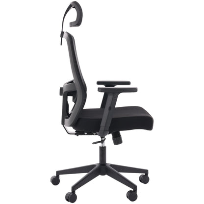 Silla ergonómica de oficina Plus con malla negra