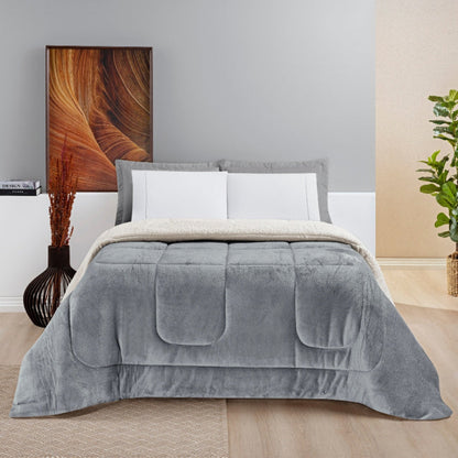 Coberdrom Queen manta/sherpa doble faz Everest gris