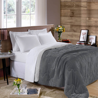 Edredón de microfibra doble faz Flannel Plush Buettner